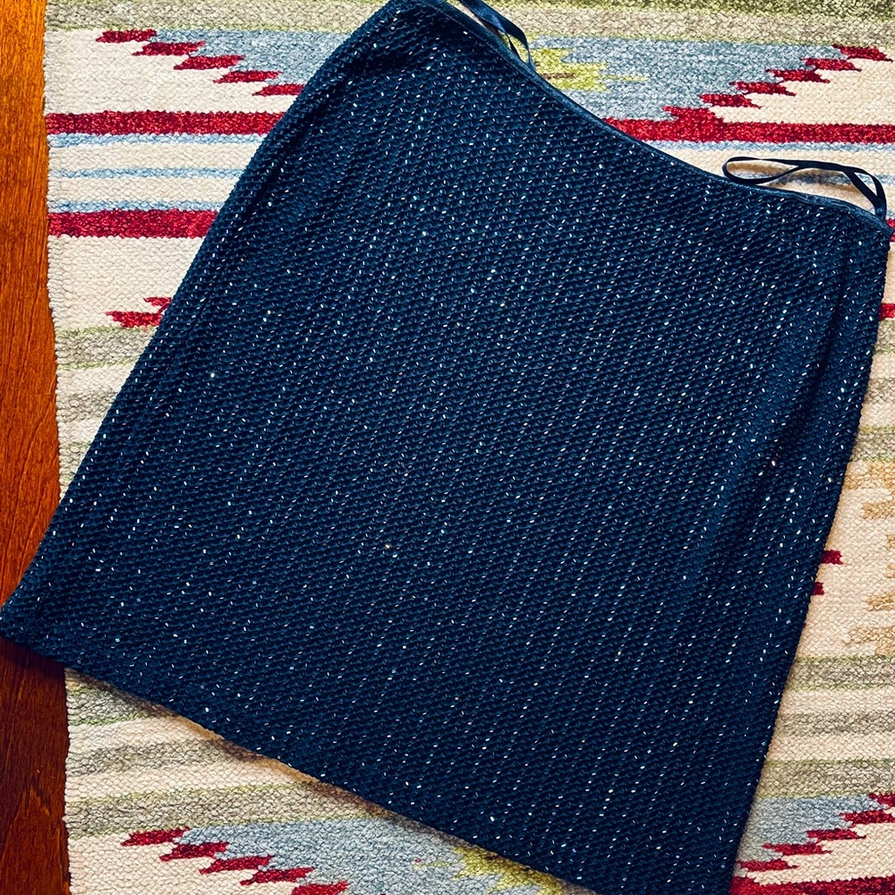 Vintage Navy Beaded Skirt Size M